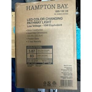 Hampton Bay LED Color Changing Pathway Light  Oil Rubbed Bronze Low Voltage NEW